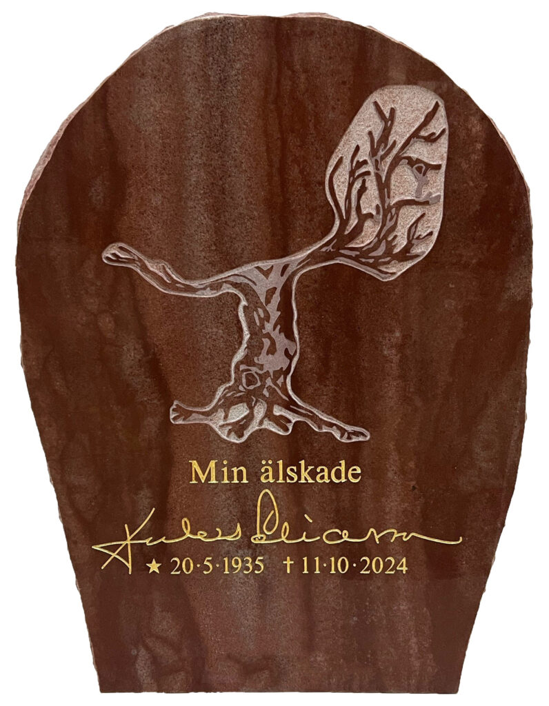 Gravsten i egen design tillverkad i Älvdalskvartsit.